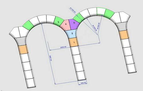 【拱形骨架护坡塑料模具,拱门直径2.5米五件套拱形骨架护坡】- 